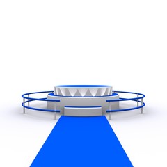3D rendered isolated round podium