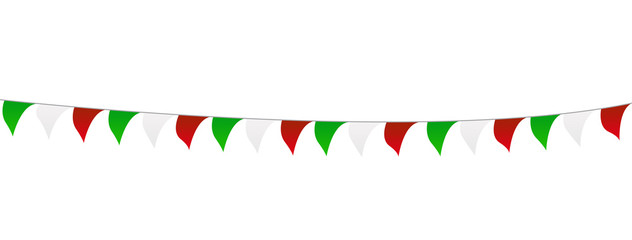 fête italie - drapeaux vert blanc rouge