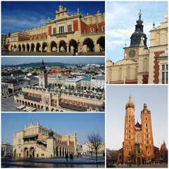 Main Square in Cracow, collage