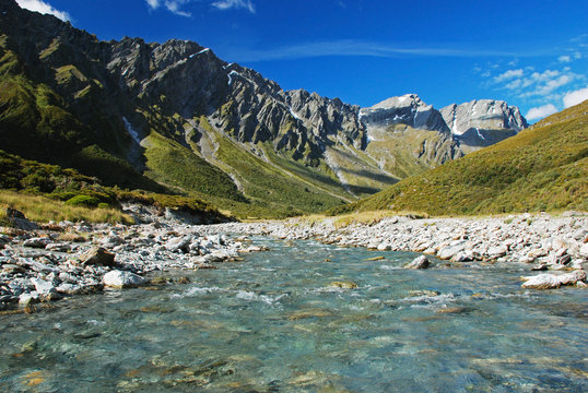Rees valley on Rees-Dart Track, New Zealand