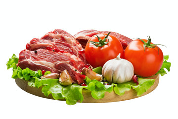 meat and fresh vegetables
