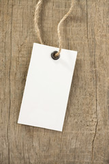 price tag on wood background