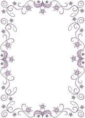 floral purpel black frame