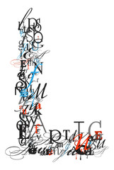 Letter L, alphabet from letters