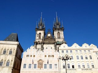 Fototapeta na wymiar Church of Our Lady before Tyn at Prague, Old Town Square