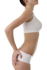 Girl inflicting cream