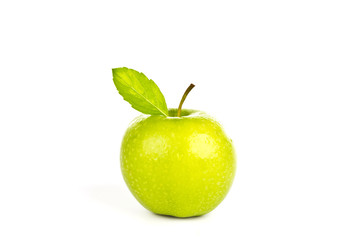 Fresh green apple isolated on white background