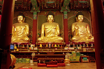 Golden Buddha in Jogyesa temple (Seoul)