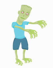 Cartoon zombie isolated on white