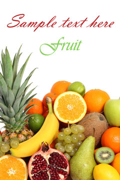 Fruit background isolated text