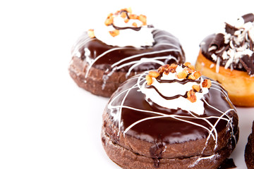 Donut with chocolate and peanut