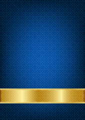 Altın şeritli mavi fon