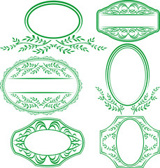 frames with leaves and ornaments