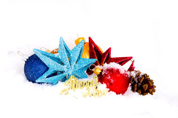 Christmas decoration in snow