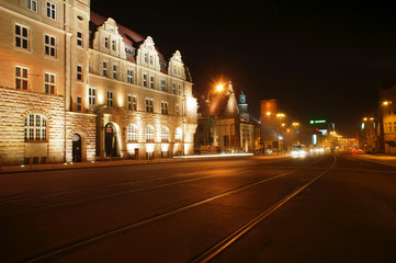 Ulica Św.Marcina w Poznaniu nocą