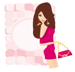 fashion girl Shopping - shopping sale frame