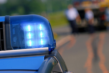 Blaulicht Polizei am Unfallort