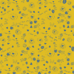 I love you, vector pattern,  seamless wallpaper