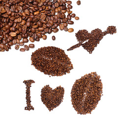 Coffee beans are a heart shaped
