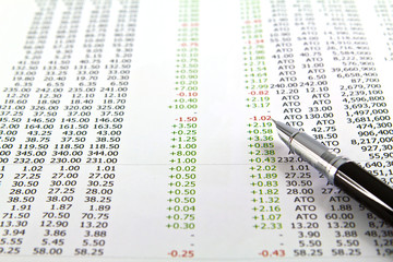 Pen and business graph