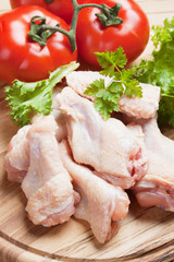 Raw chicken wings