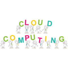 Geschäftsleute, Buchstaben, CLOUD COMPUTING
