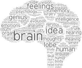 brain tag cloud pictogram
