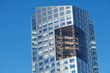 Beautiful modern office building against the blue sky