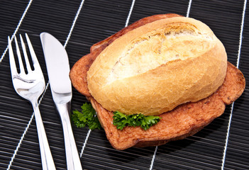 Meat loaf on a roll