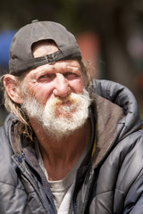 Homeless man portrait