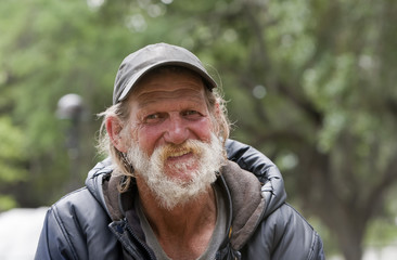 Happy Homeless Man