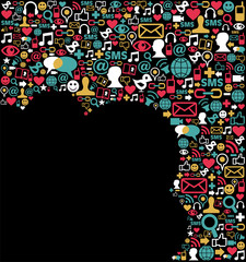 Social media network icons background