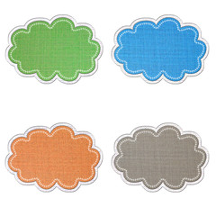 Sticker and banner  icon  tag  in fabric style .