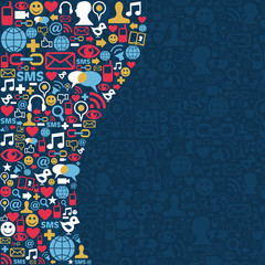 Social media network icon background