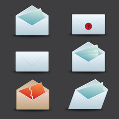 mail icon envelopes set