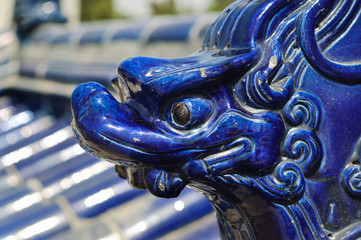 Dragon figure on wall tiles, Temple of Heaven, Beijing