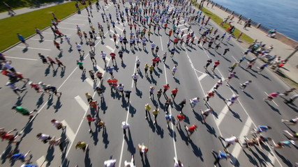 HD - City marathon. Top view