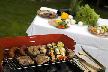 Barbecue in the garden, really tasty dinner!