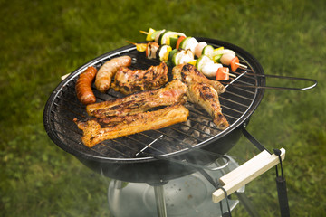 Barbecue in the garden, really tasty dinner!