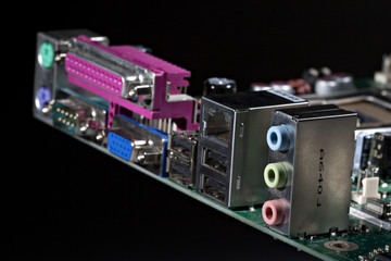 Fototapeta premium Detail of the computers motherboard.
