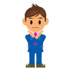 ビジネスマン イラスト 不正解 バツ