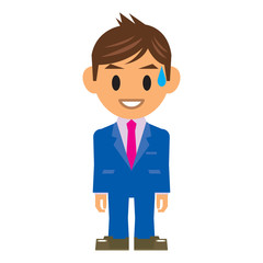 ビジネスマン イラスト 苦笑い