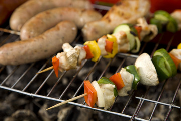 Closeup of meet on grill