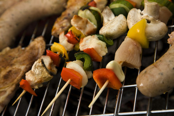 Closeup of meet on grill