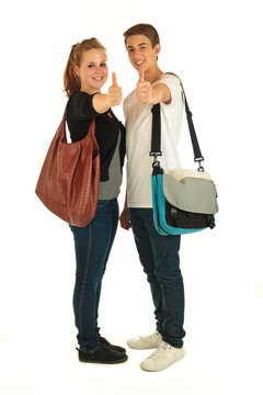 Zwei Sch&uuml;ler mit Tasche 5.12