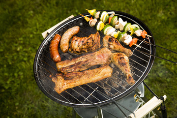 Meat on grill!