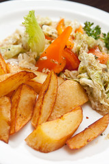 roasted potatoes with vegetables