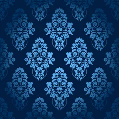 Seamless Pattern Flowers Dark Blue © Jan Engel