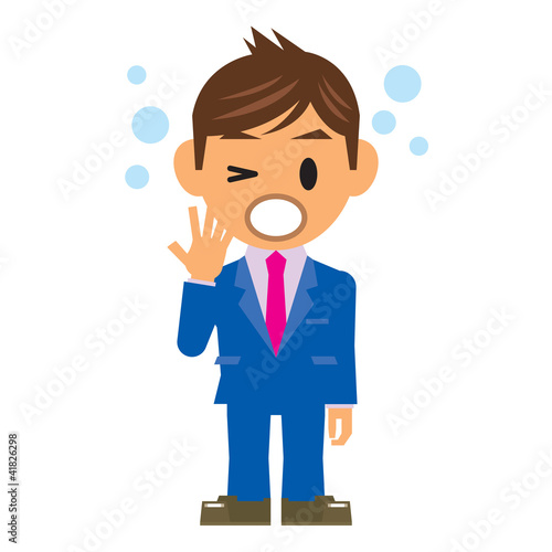 ビジネスマン イラスト あくび Wall Mural Wallpaper Murals Phocks Eye