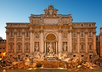 Fototapeta na wymiar Trevi Fountain (Fontana di Trevi) in Rome - Italy